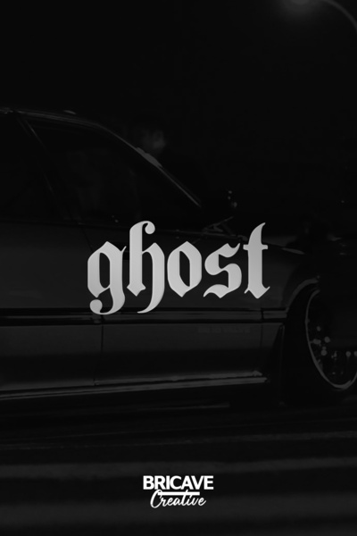 Bricave ملصق لاصق زجاجي للسيارة والدراجة النارية من Ghost Ghost Lettering JDM...