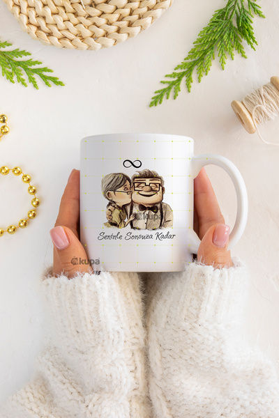 WixelArt Seninle Sonsuza Kadar Sevgili Günü Baskılı Kupa Bardak