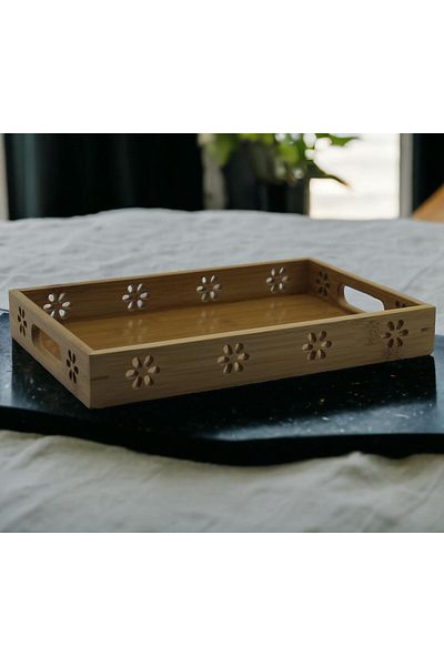 Kotia Home BAMBOO DECORATED TRAY (SMALL)