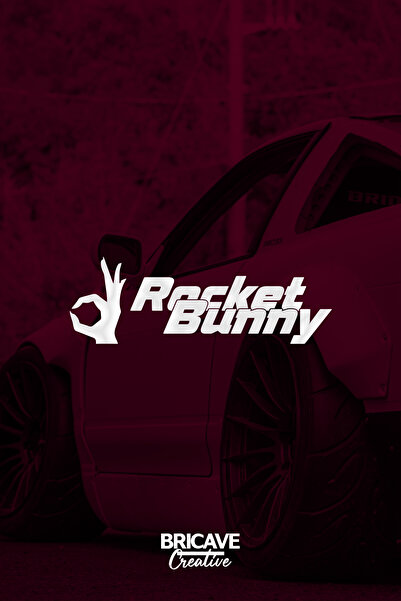 Bricave ملصق زجاجي للسيارة والدراجة النارية من Rocket Bunny JDM مقاس 24 × 8 سم