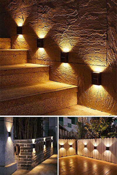 baytoptan Tekli Yeni Model Solar Çift Taraflı Duvar Lambası Güneş Enerjili Ay...