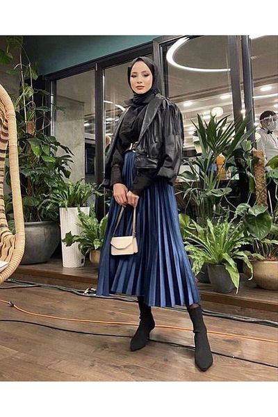 MODAALFABE Μόδα Alpha Leather Look Πλισέ φούστα
