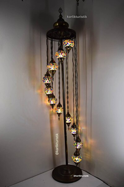 karlıkturistik Mozaik Lambader,otantik Lamba,dekoratif Hediyelik Köşe Lambası 11 Lİ Model 5