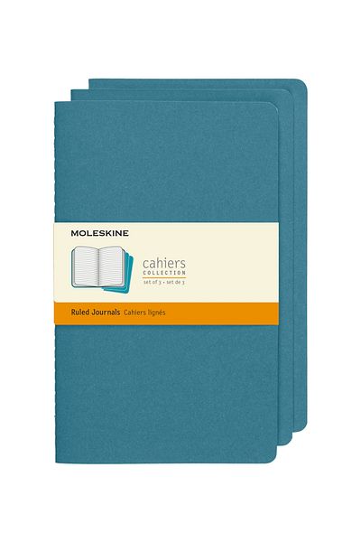 Moleskine Cahier Large 3-Piece Lined Journal Notebook, 13x21cm