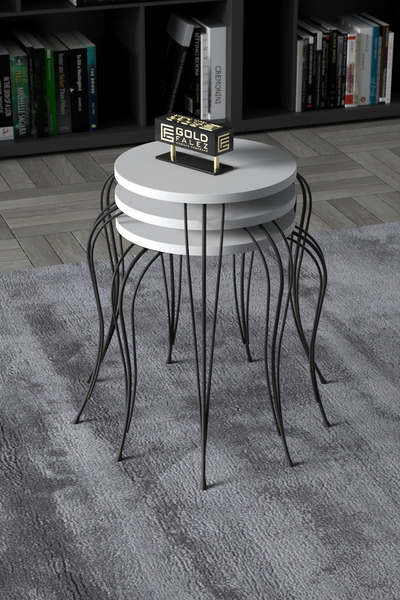 GOLDFALEZ Zigon Sehpa Lükens Beyaz