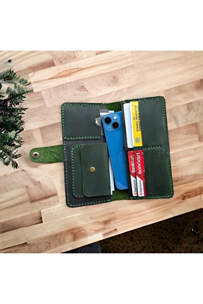 MESACRAFT Kişiselleştirilebilir Crayz Deri Kadın Cüzdanı, El Yapımı Hakiki Deri Cüzdan