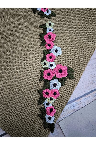 SERİNCE ÇİÇEKLİ APLİKE 28X9 CM- 1 ADET