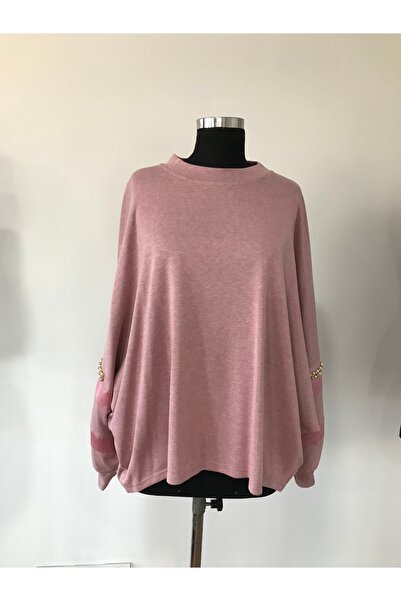 NOMİNAL Kolları Satenli Büyük Beden Bluz