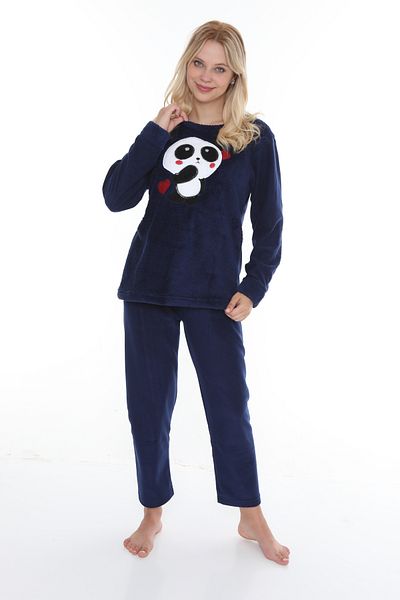 FAMES PİJAMA PANDALI WINTER FLEECE PAJAMAS SET