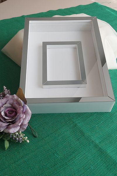 hobicehayaller 25x35 Cm Memory Frame with Photo Section!New Fashion Rose Boxes!Promise Engagement Flower Design!