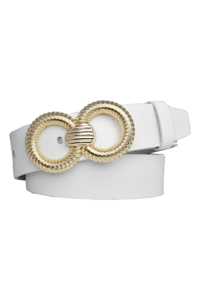 GoDeri %100 Hakiki Deri, Gold Tokalı 4 Cm Beyaz Kadın Kemeri; Kot, Spor Kemer=an-byn-78.gold.sonsuz.yeni
