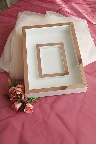 hobicehayaller 25x35 Cm Memory Frame with Photo Section!New Fashion Rose Boxes!Promise Engagement Flower Design!