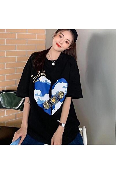 Toum Morera Boutique pomoć za osetljivo srce crna unisex Oversize kroj T-shirt