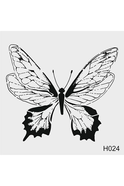 STENCİLTASARIM Stencil Design H024 Butterfly Wall Wood Glass Fabric Painting Template