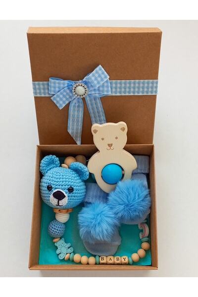 Style Baby Amazing Hoşgeldin Bebek, Yenidoğan Erkek Bebek, Mavi Örgü Ayıcık, ...