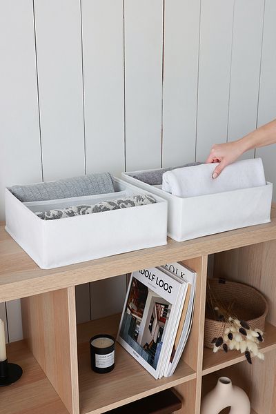 REKHOME 2 Πακέτα Λευκό Παιδικό Δωμάτιο 3 θέσεων Ντουλάπα Συρτάρι Κάλτσες Organizer Κυψελοειδή Ακορντεόν Organizer