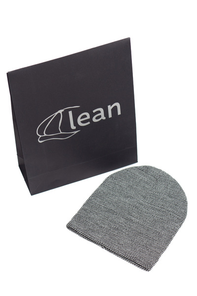 LEAN CAP WINTER WOOL DOUBLE-LAYER BLACK AND WHITE COLOR BEANIE
