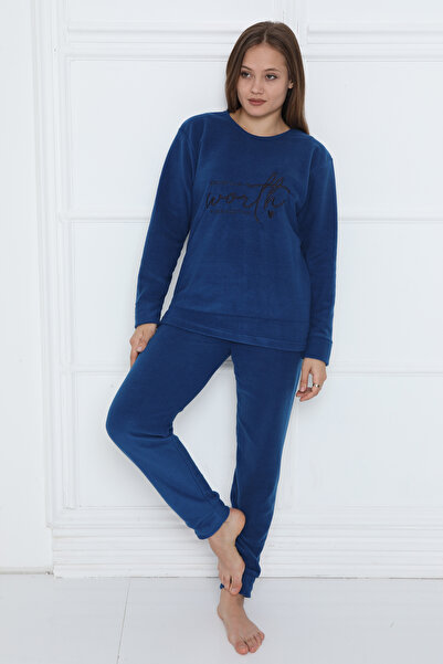 FAMES PİJAMA WINTER QUALITY FLEECE WOMEN'S PAJAMAS SET