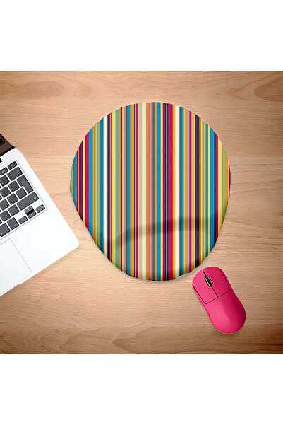 UcuruStore Οβάλ επιφάνεια ποντικιού με σταυρωτές χρωματιστές γραμμές και στήρ...