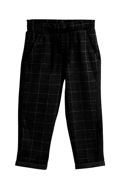 NSE Baby Boy & Kids Checkered Model Black Color Elastic Waist Jogging Fabric Trousers