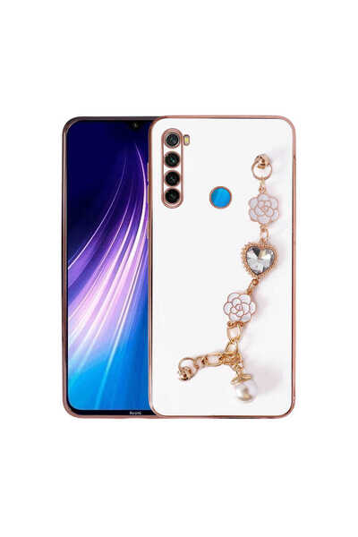 MCASERING Xiaomi Redmi Note 8 Taşlı Ultra Şık Elcekli Telefon Kılıfı