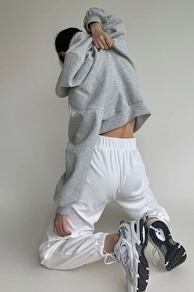 BEETON Minimalist 3 Thread Thick Winter Sweatshirt - Gray Printed Oversize Hoodie