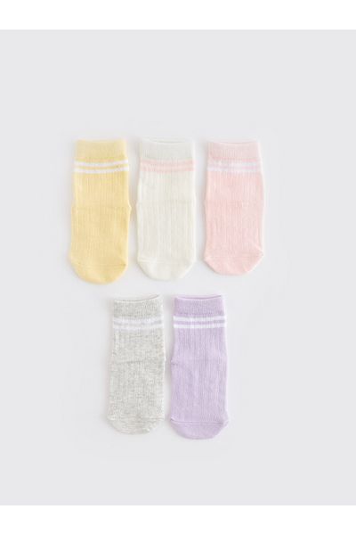 LC Waikiki Striped Baby Girl Socks 5-Piece