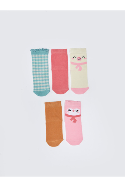 LC Waikiki Patterned Baby Girl Socks Pack of 5