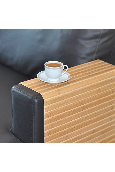 Berkfa Natural Bamboo Foldable Sofa Side Armrest Tray 65x37cm