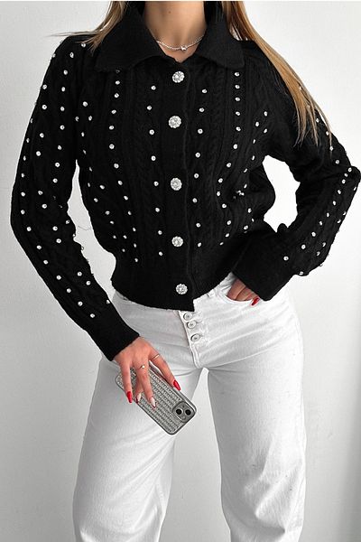 FEMELLE Cardigan de tricotaj cu perle mărime standard