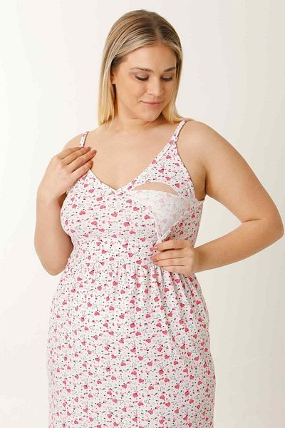 par lingerie pl CAMA DE NOAPTE LOHUSA DE MATERNITATE CU Șnur CU INIMII ALBA