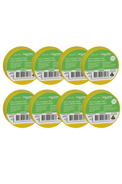 Schneider Electric Schneider 8li Sarı PVC İzole Bant 20mt*19mm 2420101-8