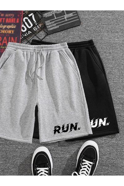 FAVORİST Γκρι και μαύρο Σετ σορτς TEAM Run