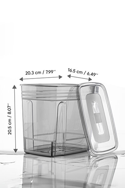 Meleni Home 4'lü Set - 5,5 Litre Jumbo Lena Toz Tablet Deterjan Saklama Kabı - Etiketli Kapaklı Saklama Kutusu