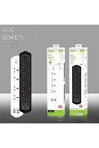 qasul Yeni Nesil TypC Port Girişli Akım Korumalı 10 Girişli 4 Priz 4 USB, 2 Type-C Giriş, Isıya Dayanıklı