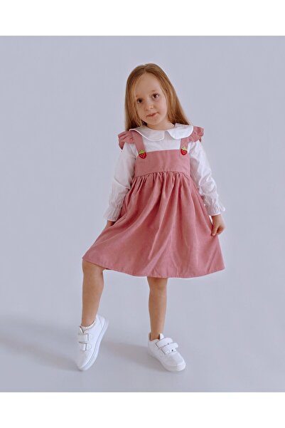 le petit sole Strawberry Inside White Poplin Dress