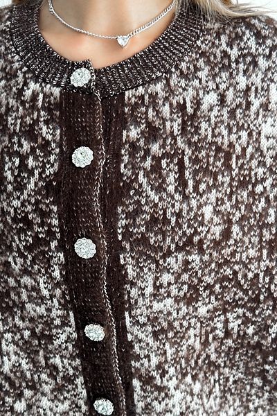 FEMELLE Cardigan de tricotaj supradimensionat cu nasturi de mărime standard