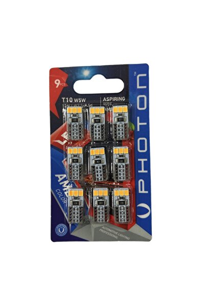 Photon T10 W5w 12v 10smd Led Amber Aspiring Serie (9'LU BLISTER)