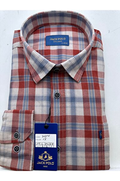 Jack Polo İndigo Klasik Kesim Pamuklu Tek Cep Erkek Gömlek