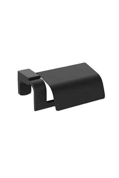 İSAOĞLU YAPI Black Toilet Paper Holder Brass Material Black Accessory Stainless Matte Black