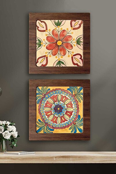 Voovart Kompakt Çerçeveli Dekoratif Tablo Seti ( 30x30cm 2 Adet ) - EW1103