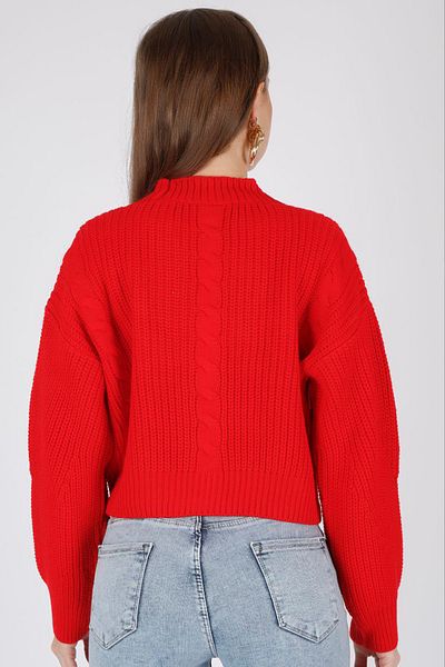 ALCHON V-Neck Long Sleeve Thessaloniki Hair Braided Three-Button Mini Size Crop Seasonal Stylish Knitwear Cardigan