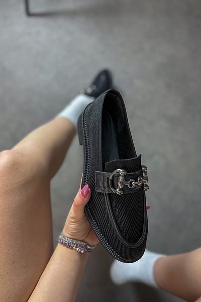 SHOEBELLAS Дамски мокасини с плетена катарама Charles Black