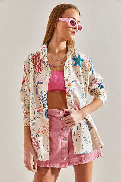 Bianco Lucci Női több mintás bő vászon ing60101023