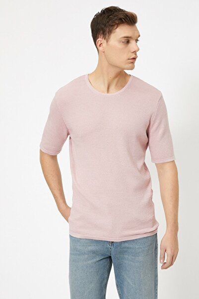 Koton Men's Pink Crew Neck Sweater 0YAM91721GT