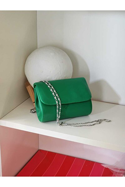 Moom Bag Γυναικεία πράσινη δερμάτινη μίνι τσάντα βραδινού φορέματος