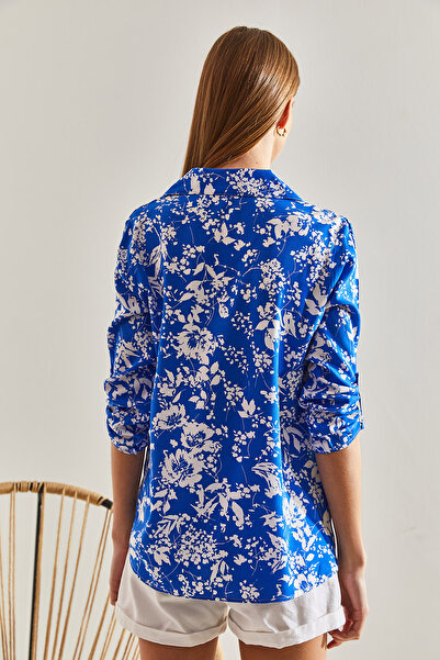 Bianco Lucci Női ujjú hajtogatott mintás viszkóz ing60101030