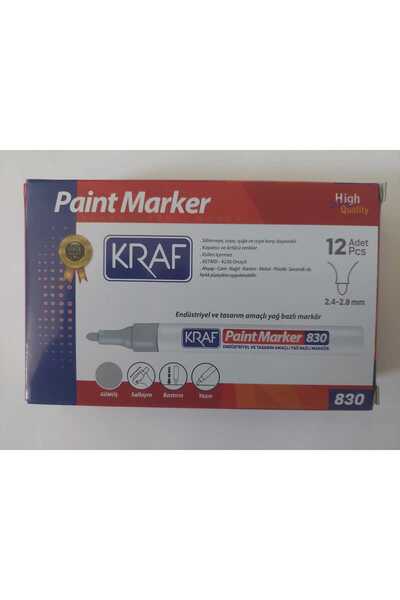 KRAF Paint Marker 830 Gümüş 12'li