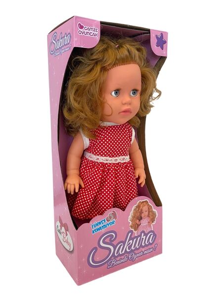 Gamze Oyuncak Türkçe Konuşan Kahverengi Saçlı Et Bebek Oyuncak 35 cm