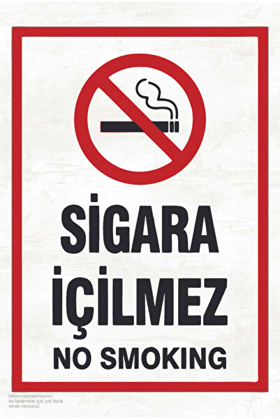 Hayat Poster sigara içilmez no smoking uyarı levhası dekorasyon tablo mini re...